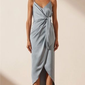 Shona Joy Luxe Azure Tie front Cocktail Dress